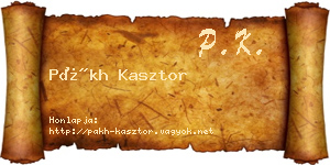 Pákh Kasztor névjegykártya